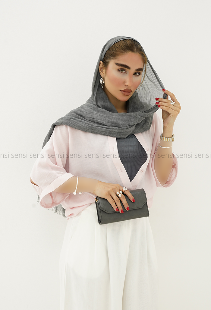 شومیز شیشه ای آستین پاکتی کد1006314